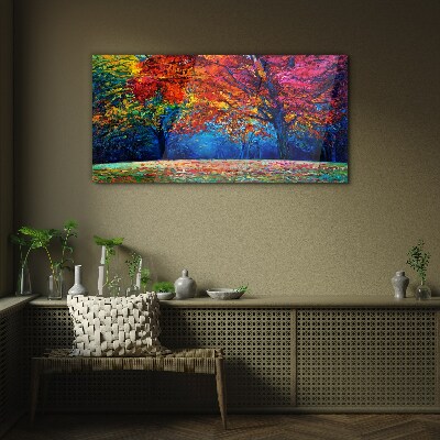Colorful autumn landscape Glass Wall Art