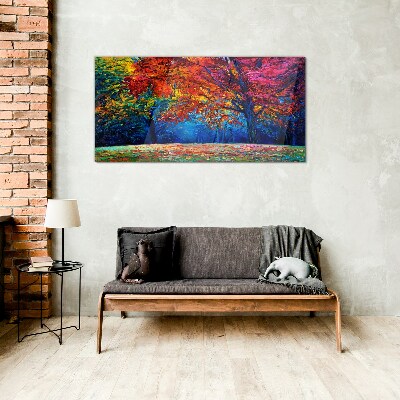 Colorful autumn landscape Glass Wall Art