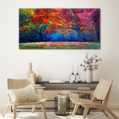 Colorful autumn landscape Glass Wall Art