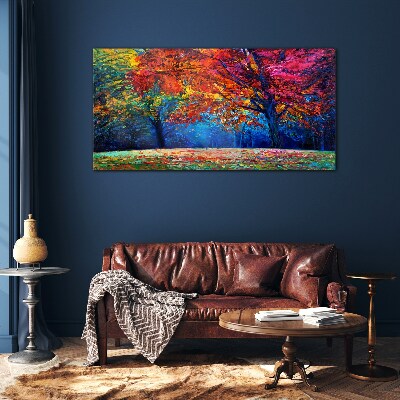 Colorful autumn landscape Glass Wall Art