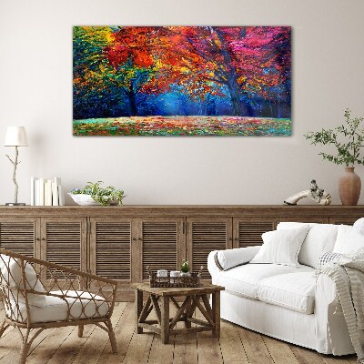 Colorful autumn landscape Glass Wall Art