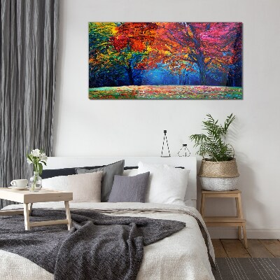 Colorful autumn landscape Glass Wall Art