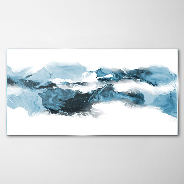 Ocean waves in shades of blue Glass Wall Art