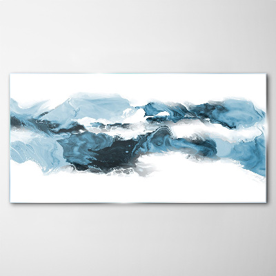 Ocean waves in shades of blue Glass Wall Art