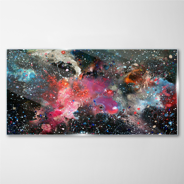 Cosmic explosion of colors Glass Wall Art