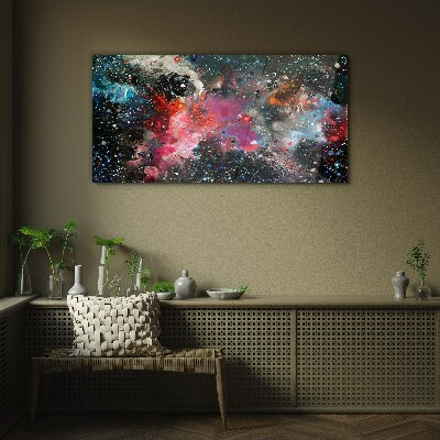 Cosmic explosion of colors Glass Wall Art