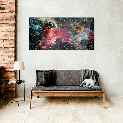 Cosmic explosion of colors Glass Wall Art