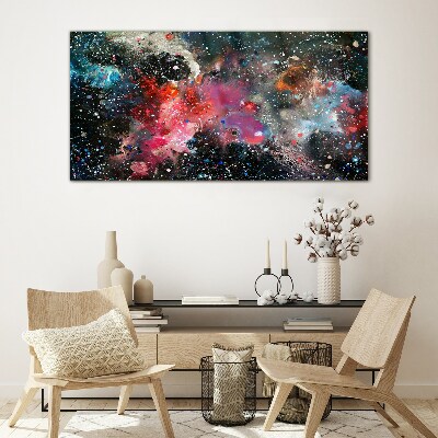 Cosmic explosion of colors Glass Wall Art