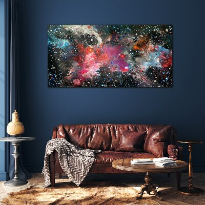 Cosmic explosion of colors Glass Wall Art