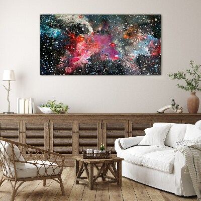 Cosmic explosion of colors Glass Wall Art