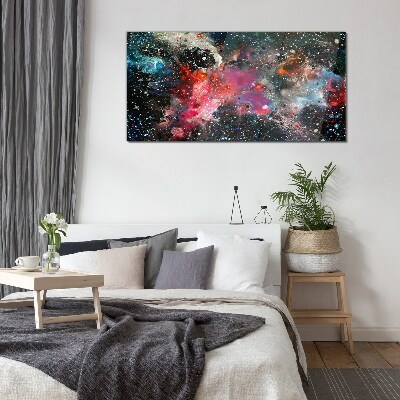 Cosmic explosion of colors Glass Wall Art