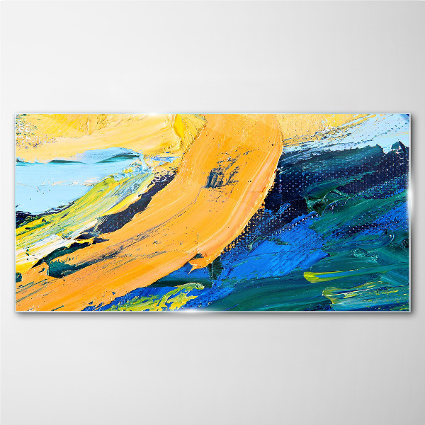 A wave of colors in motion Glass Wall Art