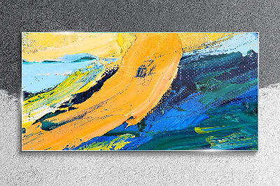 A wave of colors in motion Glass Wall Art