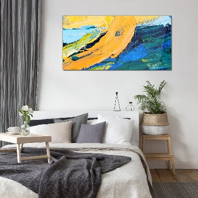 A wave of colors in motion Glass Wall Art