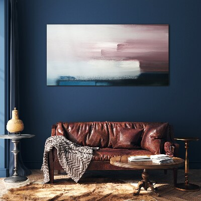 Abstract landscape in pastel shades Glass Wall Art