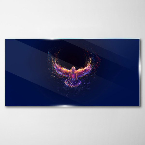 Bird on Fire Glass Wall Art