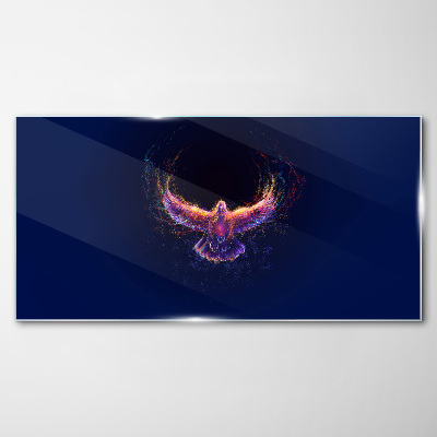 Bird on Fire Glass Wall Art