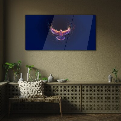 Bird on Fire Glass Wall Art
