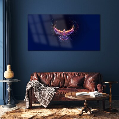 Bird on Fire Glass Wall Art