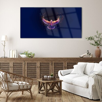 Bird on Fire Glass Wall Art