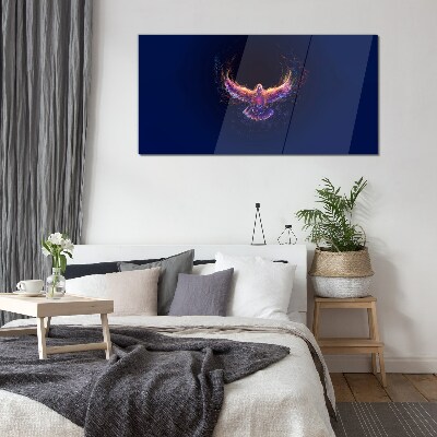 Bird on Fire Glass Wall Art