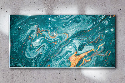 Ocean waves with copper accents Glass Wall Art
