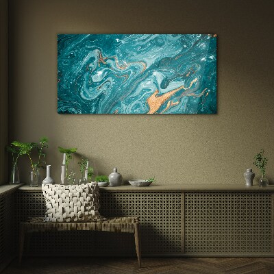 Ocean waves with copper accents Glass Wall Art