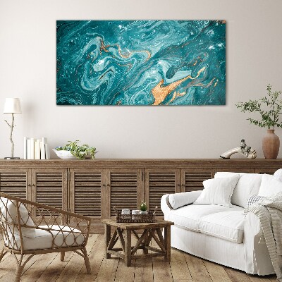 Ocean waves with copper accents Glass Wall Art