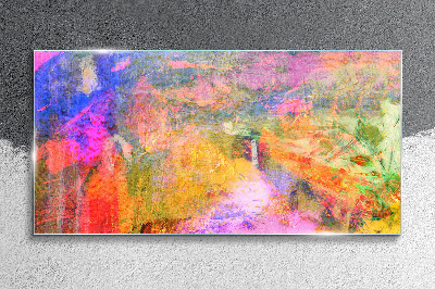 Colorful abstract landscape Glass Wall Art