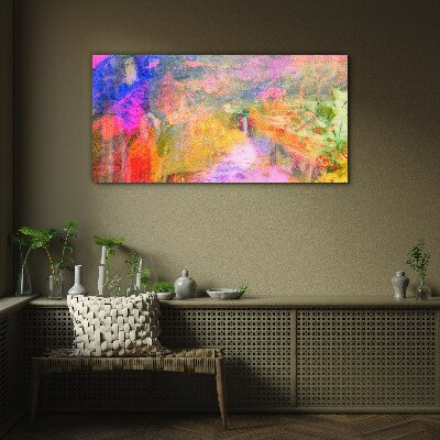 Colorful abstract landscape Glass Wall Art