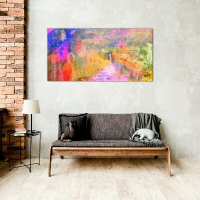 Colorful abstract landscape Glass Wall Art