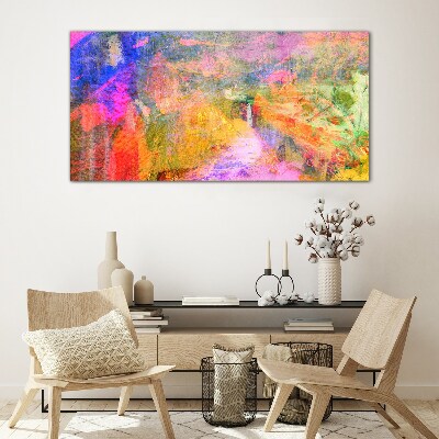 Colorful abstract landscape Glass Wall Art