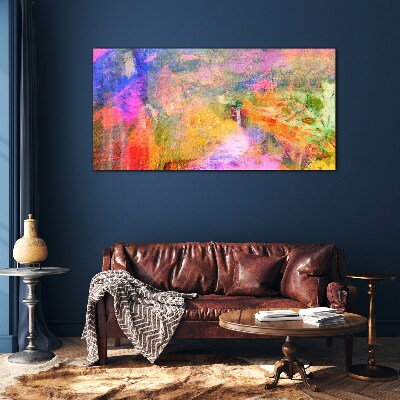 Colorful abstract landscape Glass Wall Art