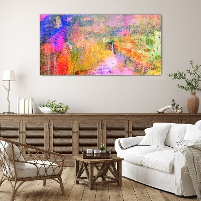 Colorful abstract landscape Glass Wall Art