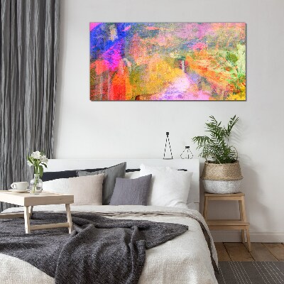 Colorful abstract landscape Glass Wall Art