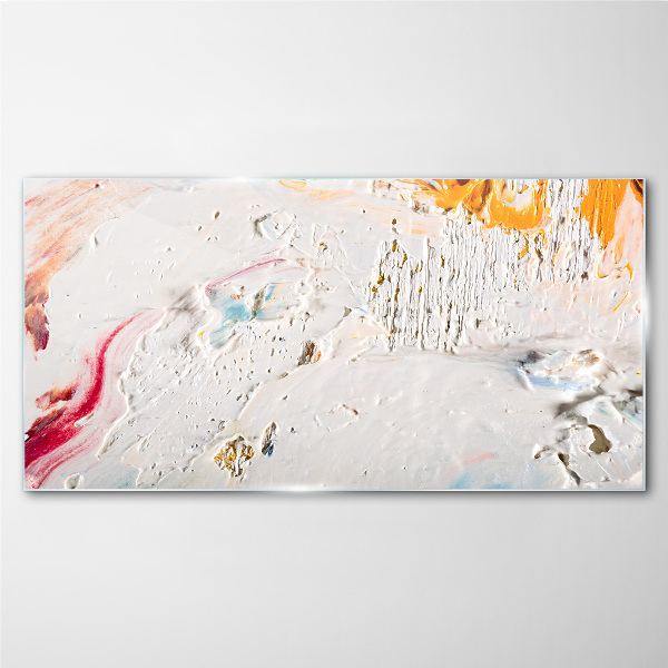 Abstract composition of colors and textures Glass Wall Art