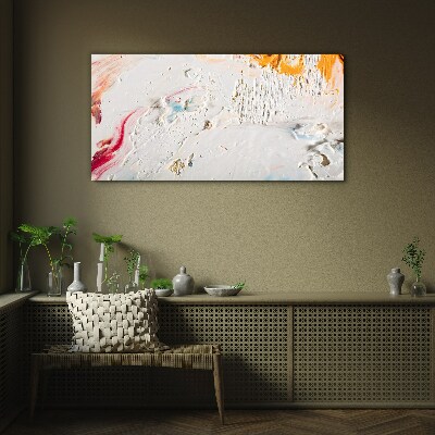 Abstract composition of colors and textures Glass Wall Art