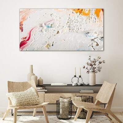 Abstract composition of colors and textures Glass Wall Art