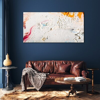 Abstract composition of colors and textures Glass Wall Art