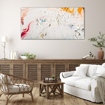 Abstract composition of colors and textures Glass Wall Art