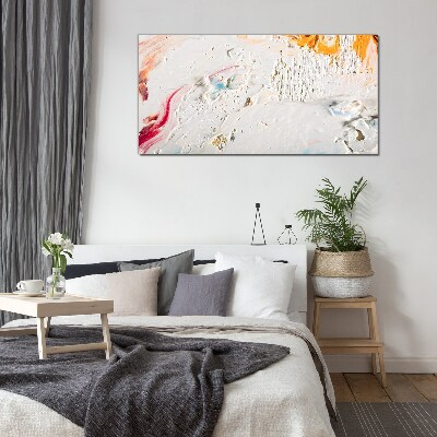 Abstract composition of colors and textures Glass Wall Art