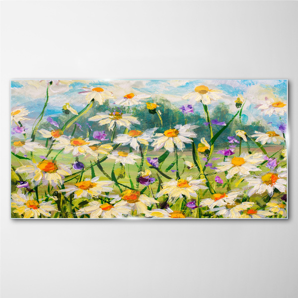 A flower paradise in the summer sun Glass Wall Art