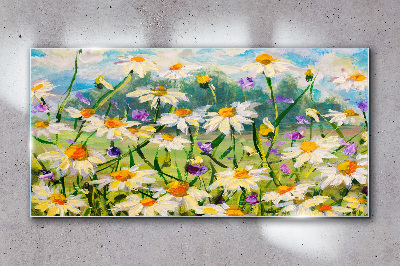 Abstract flowers nature Glass Wall Art