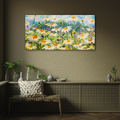 A flower paradise in the summer sun Glass Wall Art