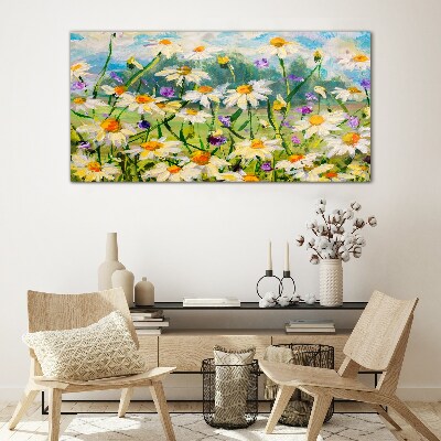 A flower paradise in the summer sun Glass Wall Art