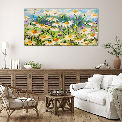 A flower paradise in the summer sun Glass Wall Art