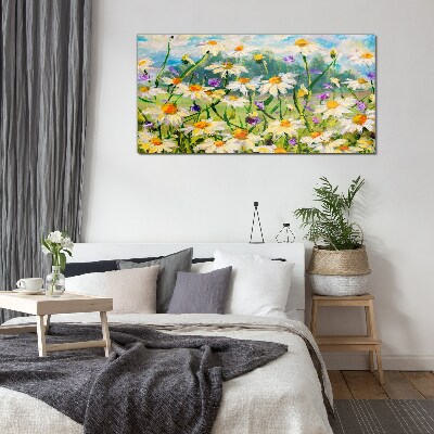 A flower paradise in the summer sun Glass Wall Art