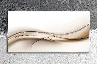Delicate waves in shades of beige Glass Wall Art