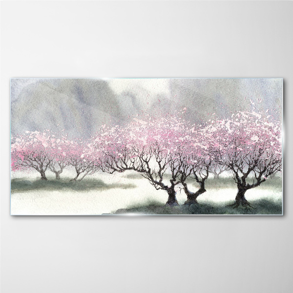 Spring blooming Glass Wall Art