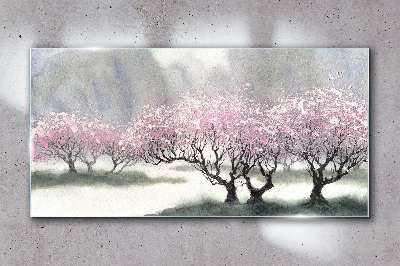 Spring blooming Glass Wall Art